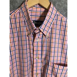 Gitman Bros. Shirt Large Blue Check Cotton Button Down Career Casual Classic